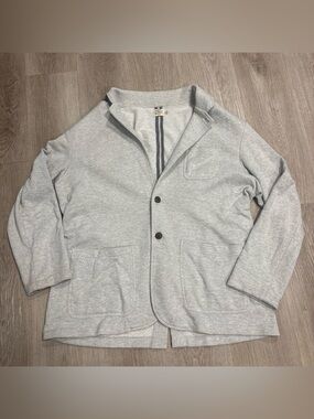 Faherty Inlet Knit Blazer Mens XXL Heather Gray Sport Coat 2 Button Cotton